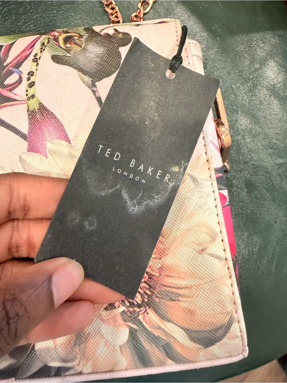 Ted Baker White Floral Pink Poppy Crossbody Clutch - Picture 3 of 4